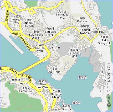 carte de Hong Kong en langue chinoise