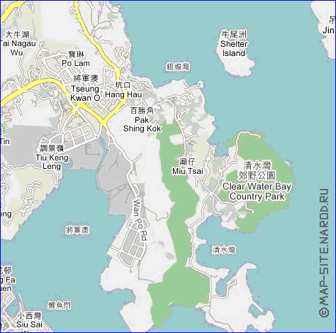 carte de Hong Kong en langue chinoise