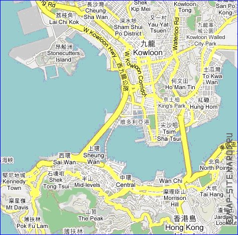 carte de Hong Kong en langue chinoise