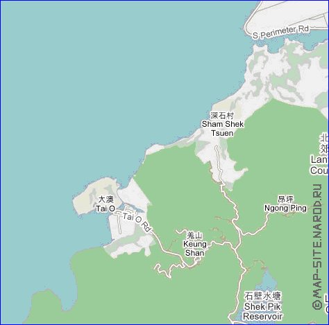 carte de Hong Kong en langue chinoise