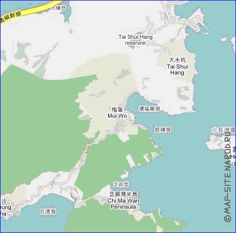 carte de Hong Kong en langue chinoise