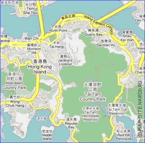 carte de Hong Kong en langue chinoise