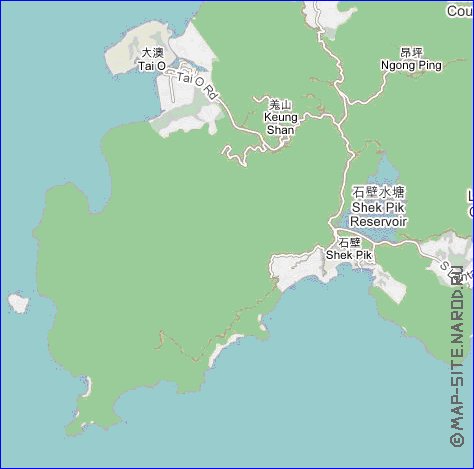 carte de Hong Kong en langue chinoise