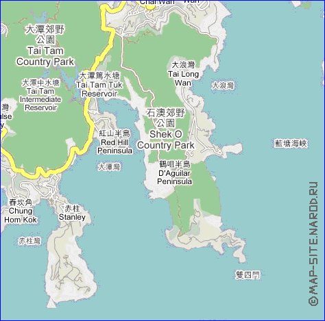 carte de Hong Kong en langue chinoise