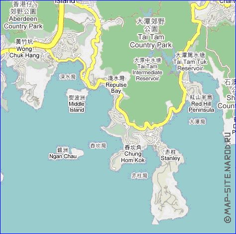 carte de Hong Kong en langue chinoise