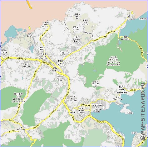 carte de Hong Kong en langue chinoise