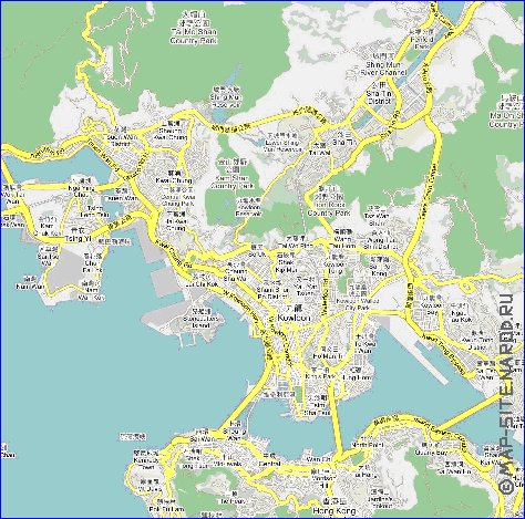 carte de Hong Kong en langue chinoise