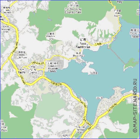 carte de Hong Kong en langue chinoise