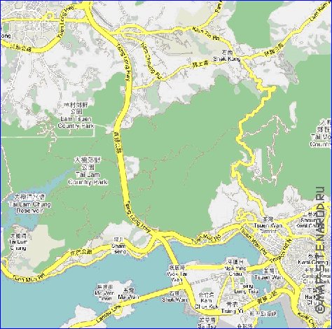 carte de Hong Kong en langue chinoise