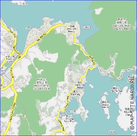 carte de Hong Kong en langue chinoise