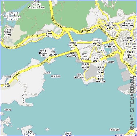 carte de Hong Kong en langue chinoise