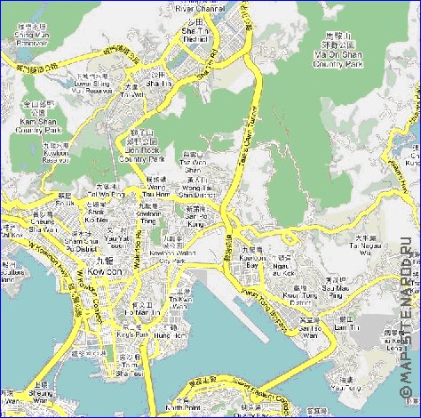 carte de Hong Kong en langue chinoise