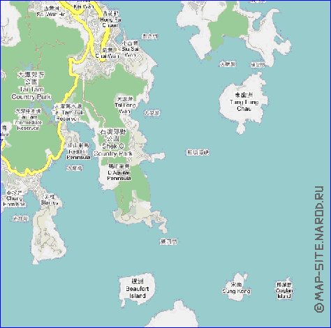 carte de Hong Kong en langue chinoise