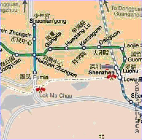 Transporte mapa de Hong Kong