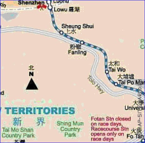 Transporte mapa de Hong Kong