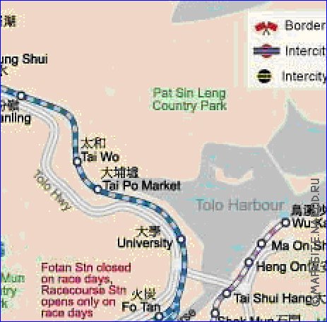 Transporte mapa de Hong Kong