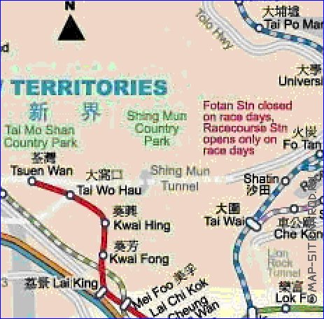 Transporte mapa de Hong Kong