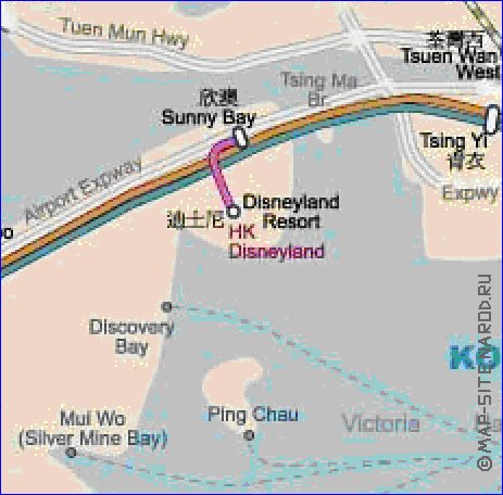 Transporte mapa de Hong Kong