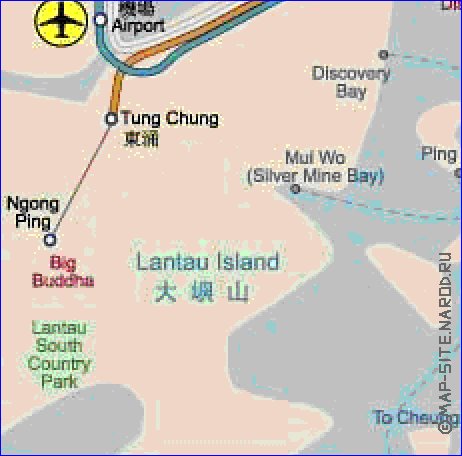 Transporte mapa de Hong Kong