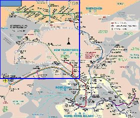 Transporte mapa de Hong Kong