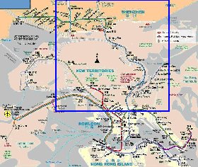 Transporte mapa de Hong Kong