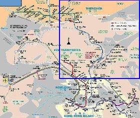 Transporte mapa de Hong Kong