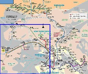 Transporte mapa de Hong Kong