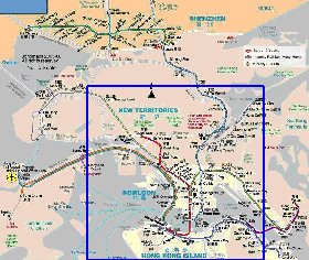 Transporte mapa de Hong Kong