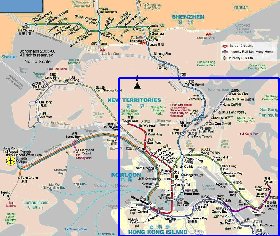 Transporte mapa de Hong Kong