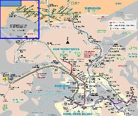 Transporte mapa de Hong Kong