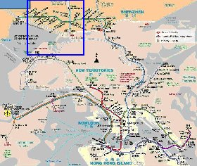 Transporte mapa de Hong Kong