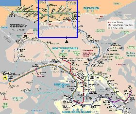 Transporte mapa de Hong Kong