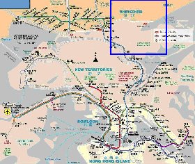 Transporte mapa de Hong Kong