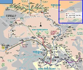 Transporte mapa de Hong Kong