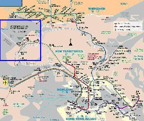 Transporte mapa de Hong Kong