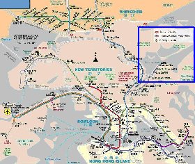 Transporte mapa de Hong Kong