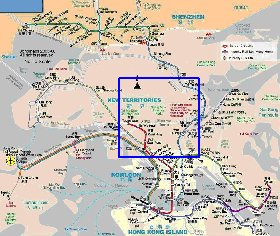 Transporte mapa de Hong Kong