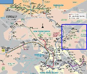 Transporte mapa de Hong Kong