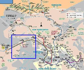 Transporte mapa de Hong Kong