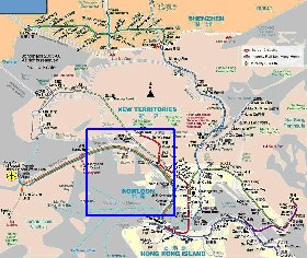 Transporte mapa de Hong Kong