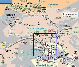 Transporte mapa de Hong Kong