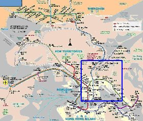 Transporte mapa de Hong Kong