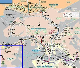 Transporte mapa de Hong Kong