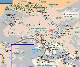 Transporte mapa de Hong Kong