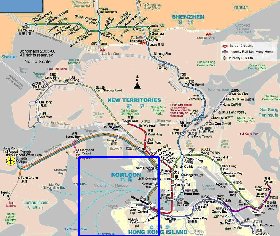 Transporte mapa de Hong Kong