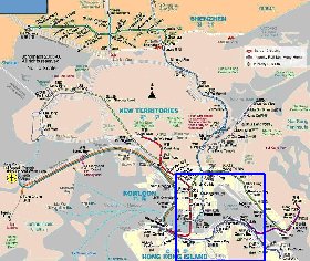 Transporte mapa de Hong Kong