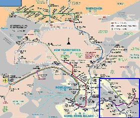 Transporte mapa de Hong Kong