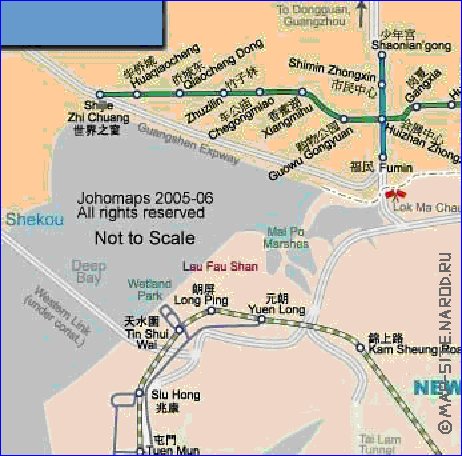 Transporte mapa de Hong Kong