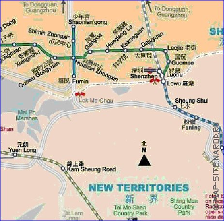 Transporte mapa de Hong Kong