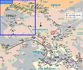 Transporte mapa de Hong Kong